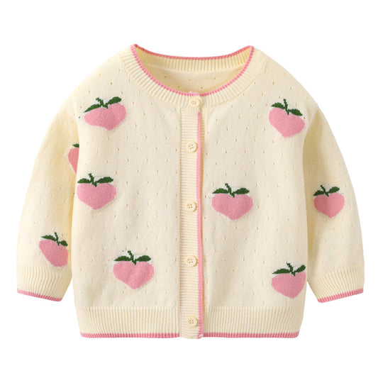 Baby Kid Girls Fruit Crochet Cardigan