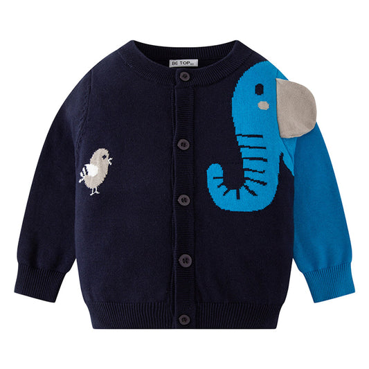 Baby Kid Boys Cartoon Crochet Cardigan