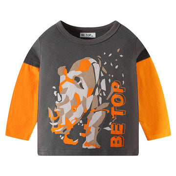 Baby Kid Unisex Letters Color-blocking Graphic Tops