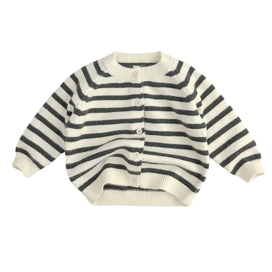 Baby Kid Unisex Striped Crochet Cardigan