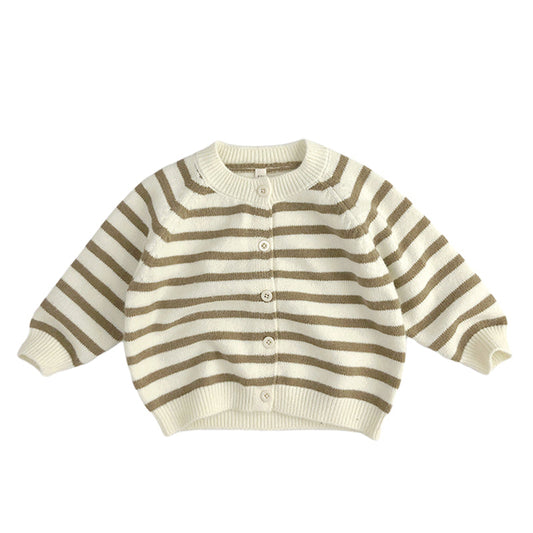 Baby Kid Unisex Striped Crochet Cardigan