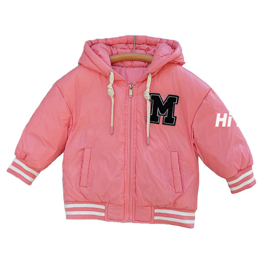 Kid Unisex Striped Alphabet Coats