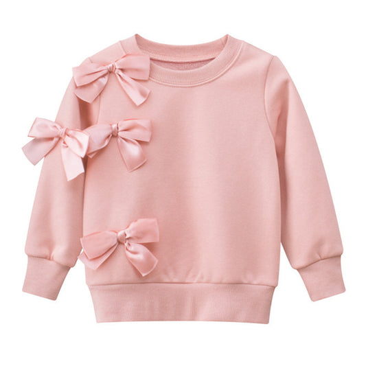 Baby Kid Girls Bow Hoodies Swearshirts