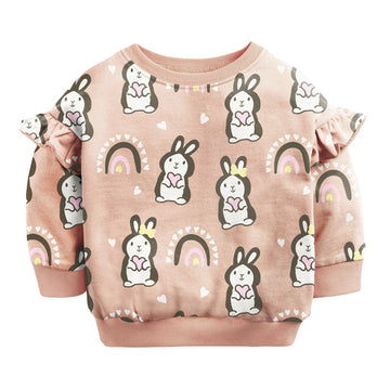 Baby Kid Girls Love heart Cartoon Print Tops