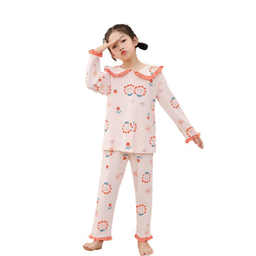 2 Pieces Set Kid Girls Cartoon Print Shirts And Pants