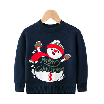 Kid Unisex Letters Cartoon Crochet Christmas Sweaters