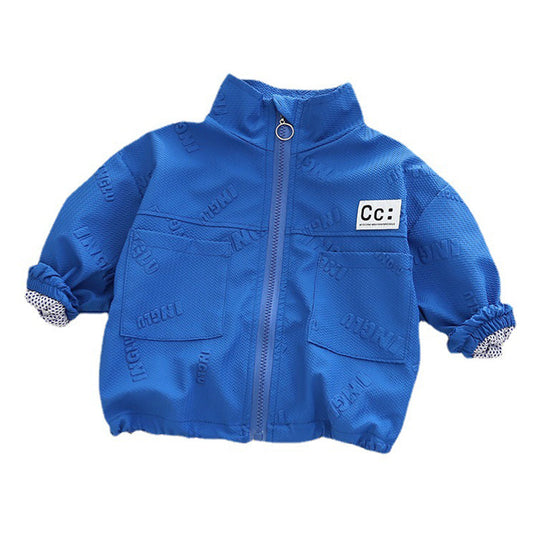 Baby Kid Unisex Solid Color Letters Jackets Outwears