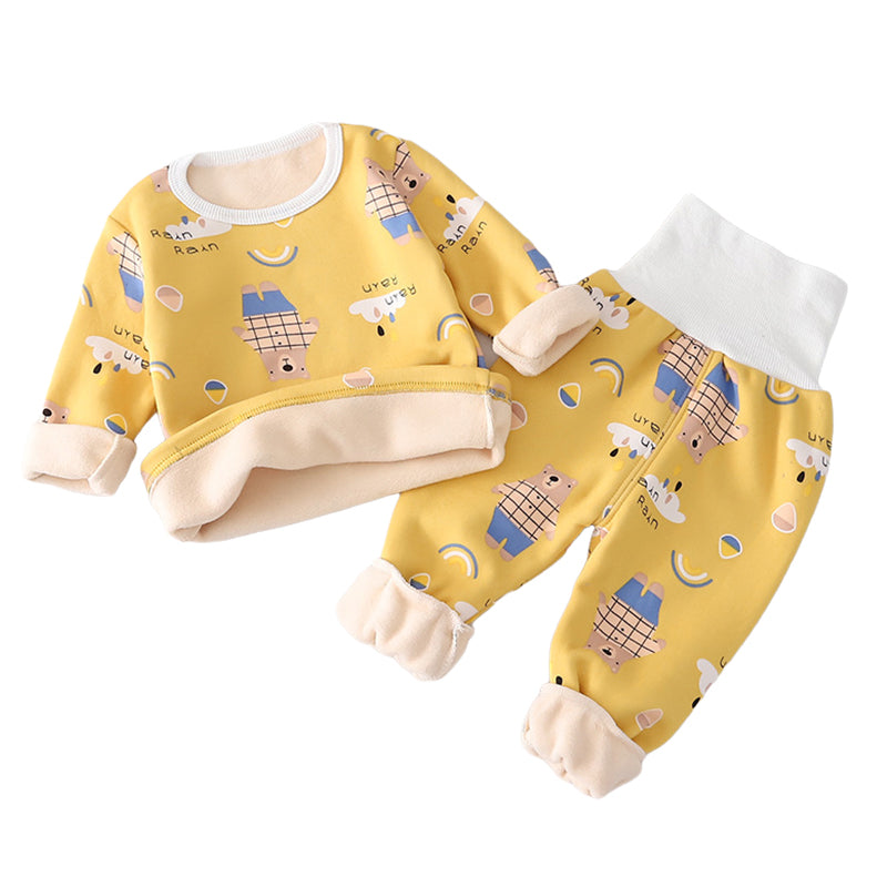2 Pieces Set Baby Kid Unisex Letters Animals Cartoon Print Tops And Pants