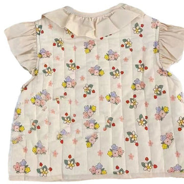 Baby Kid Girls Flower Print Vests Waistcoats