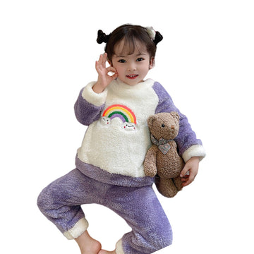 Baby Kid Girls Color-blocking Sleepwears