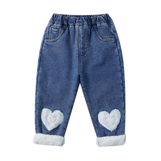 Baby Kid Girls Love heart Pants Jeans