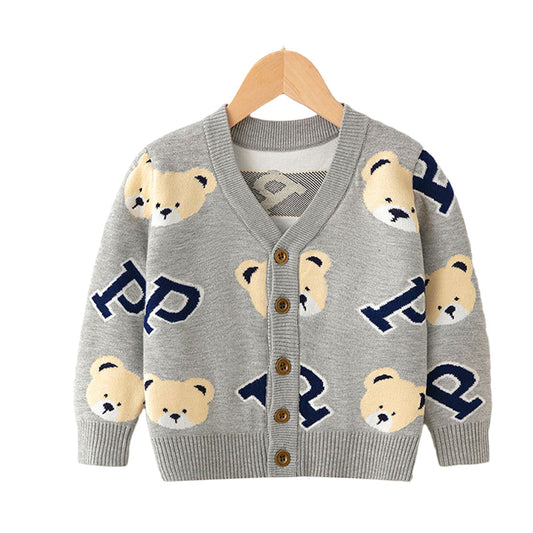 Baby Kid Unisex Cartoon Alphabet Cardigan