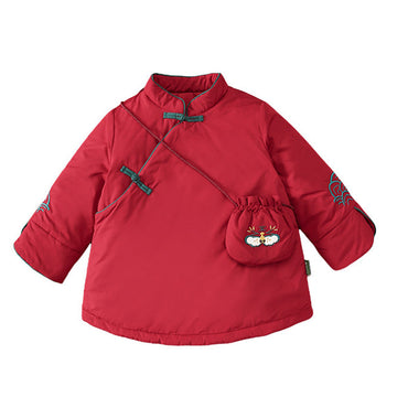 Baby Kid Girls Cartoon Embroidered Coats