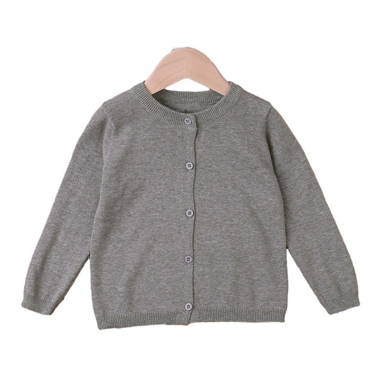 Baby Kid Girls Solid Color Cardigan Knitwear