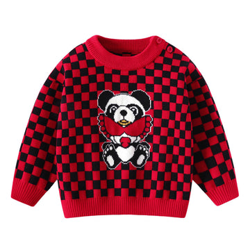 Baby Kid Unisex Checked Sweaters