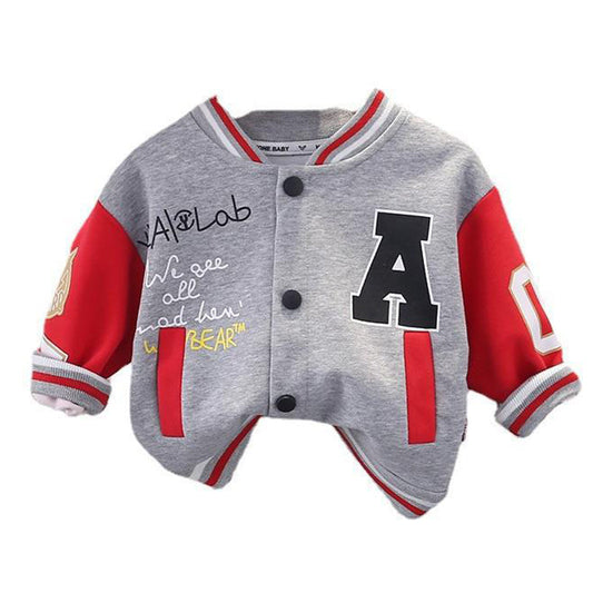 Baby Kid Unisex Letters Color-blocking Cartoon Print Jackets Outwears