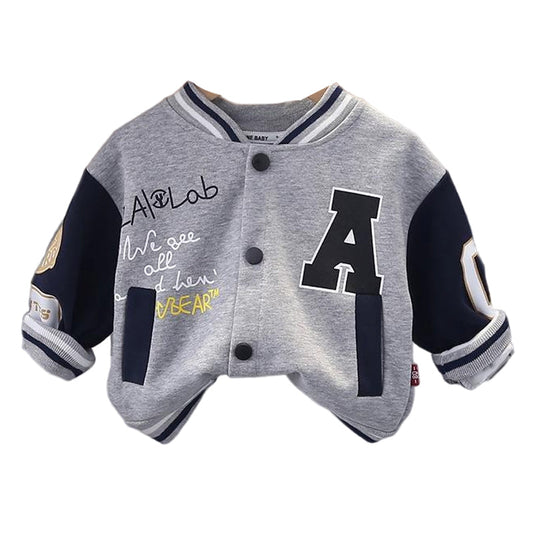 Baby Kid Unisex Letters Color-blocking Cartoon Print Jackets Outwears