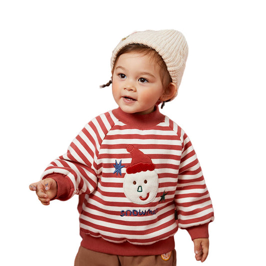 Baby Kid Unisex Striped Christmas Hoodies Swearshirts