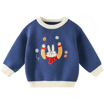 Baby Kid Unisex Cartoon Embroidered Sweaters