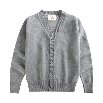 Kid Big Kid Boys Solid Color Crochet Cardigan