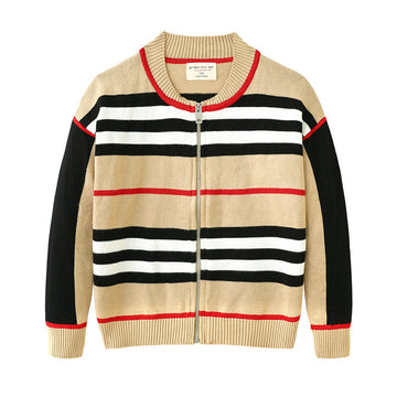 Kid Unisex Striped Crochet Cardigan