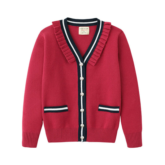 Kid Big Kid Girls Color-blocking Cardigan Knitwear