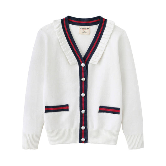 Kid Big Kid Girls Color-blocking Cardigan Knitwear