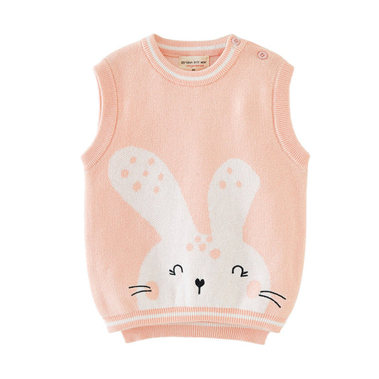 Baby Kid Girls Cartoon Vests Waistcoats Knitwear