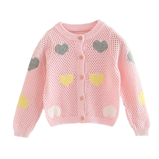 Baby Kid Girls Love heart Crochet Cardigan