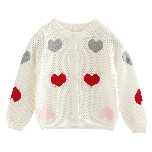 Baby Kid Girls Love heart Crochet Cardigan