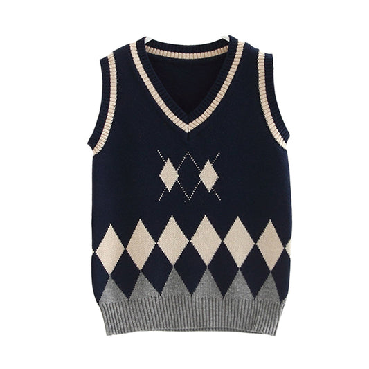 Unisex Striped Crochet Vests Waistcoats