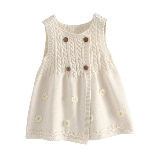 Baby Kid Girls Flower Knitwear Dresses