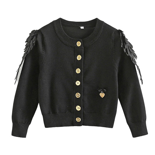 Baby Kid Girls Solid Color Wings Cardigan