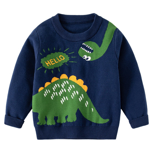 Baby Kid Boys Dinosaur Crochet Sweaters