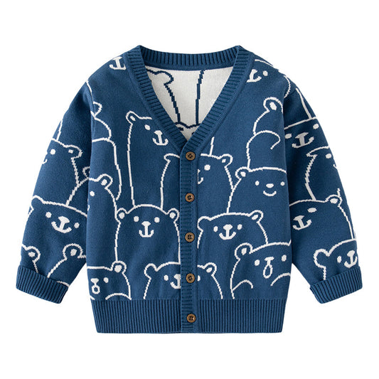 Baby Kid Boys Cartoon Cardigan