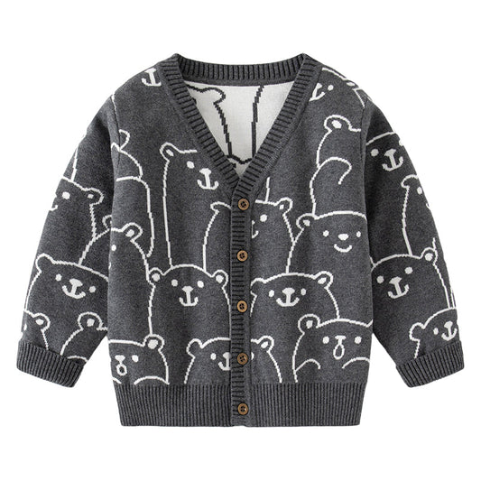 Baby Kid Boys Cartoon Cardigan