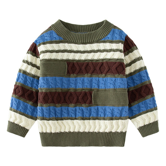 Baby Kid Boys Color-blocking Sweaters Knitwear