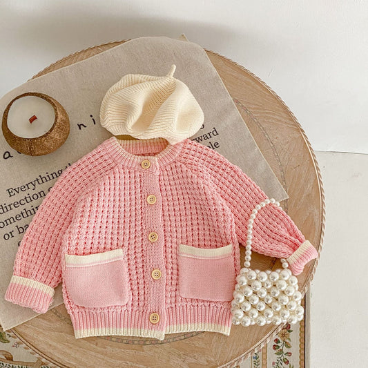 Baby Girls Solid Color Cardigan