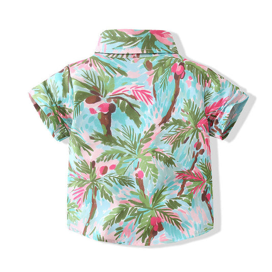 Baby Kid Boys Tropical print Beach Shirts