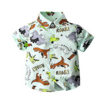 Baby Kid Boys Letters Dinosaur Print Shirts