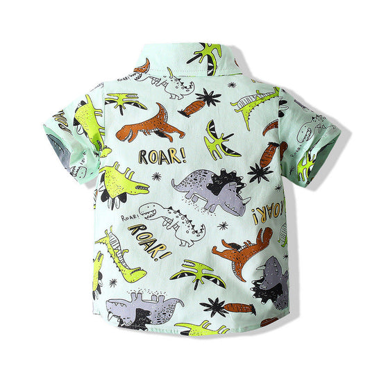 Baby Kid Boys Letters Dinosaur Print Shirts