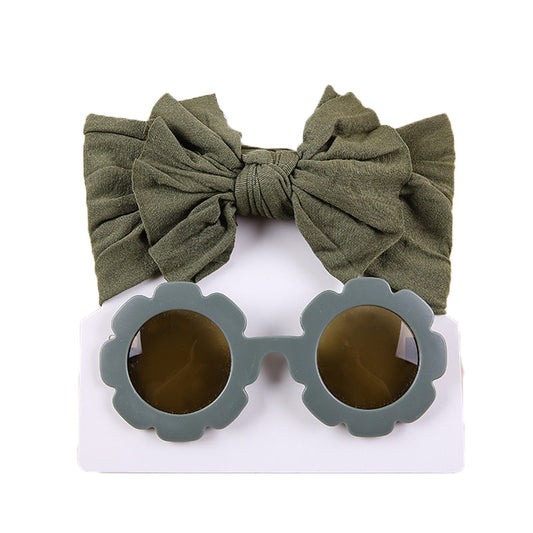 Fashion Girls Solid Color Bow Beach Accessories Glasses