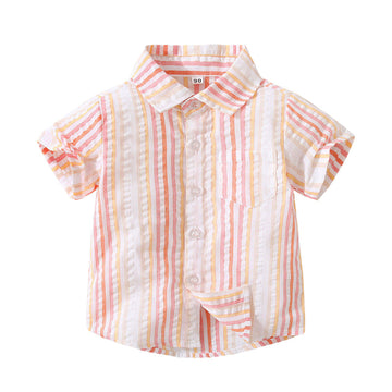 Baby Kid Boys Striped Color-blocking Shirts