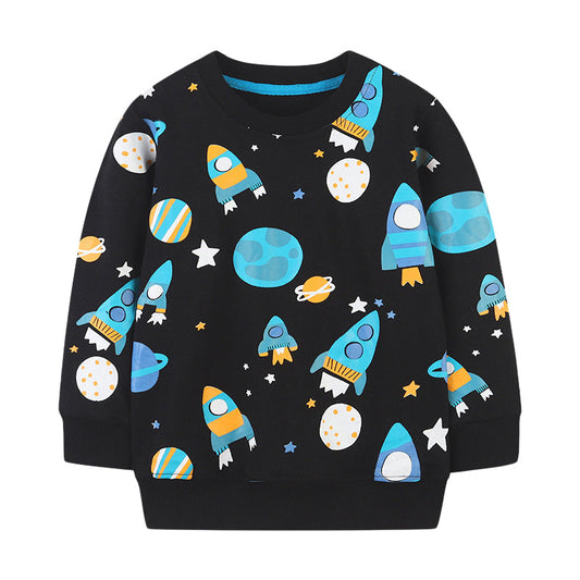 Baby Kid Boys Cartoon Star Galaxy Hoodies Swearshirts