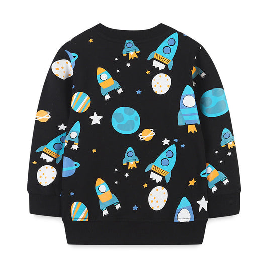 Baby Kid Boys Cartoon Star Galaxy Hoodies Swearshirts