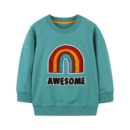 Baby Kid Unisex Letters Rainbow Hoodies Swearshirts