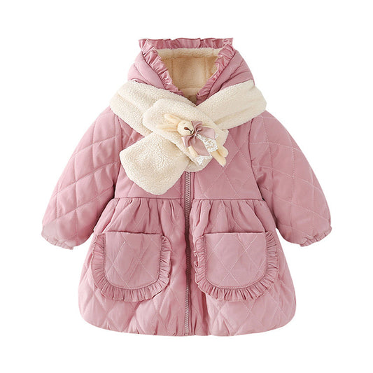 Baby Kid Girls Checked Cartoon Coats