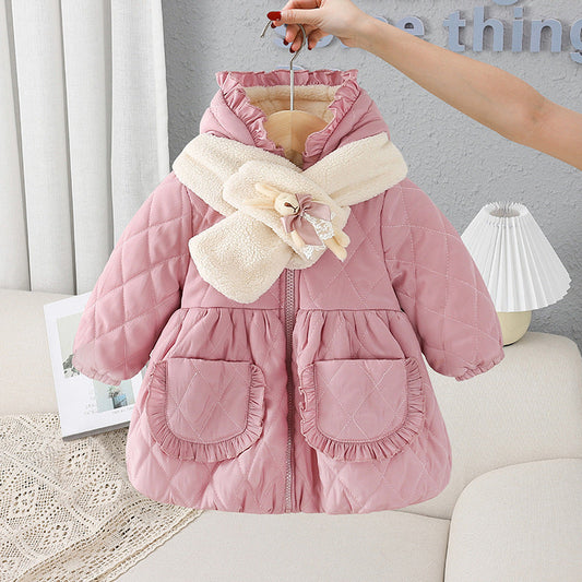 Baby Kid Girls Checked Cartoon Coats