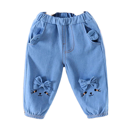 Baby Kid Girls Cartoon Bow Pants