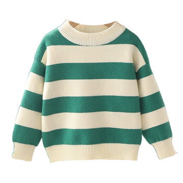 Baby Kid Unisex Striped Sweaters Knitwear